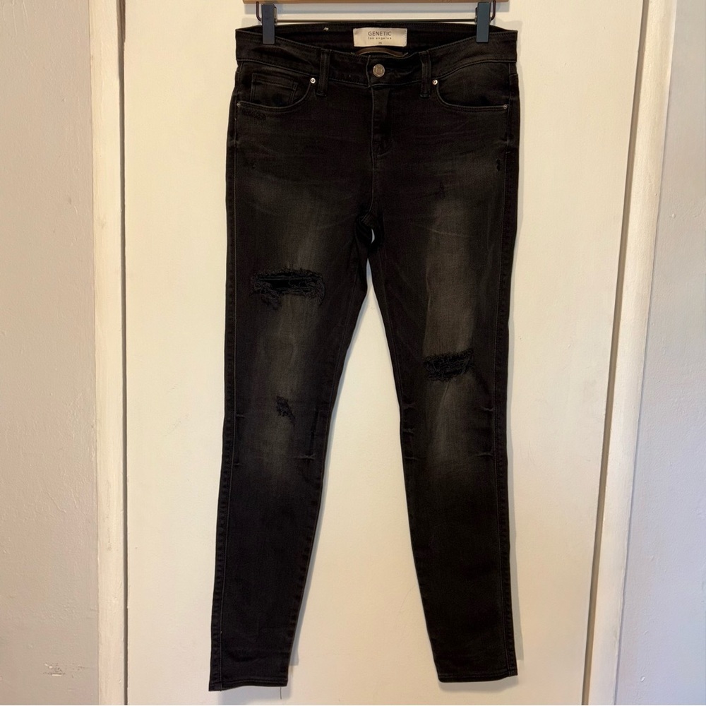 Genetic‎ Denim Crawford Skinny Distressed Jeans Industrial Wash Size 28